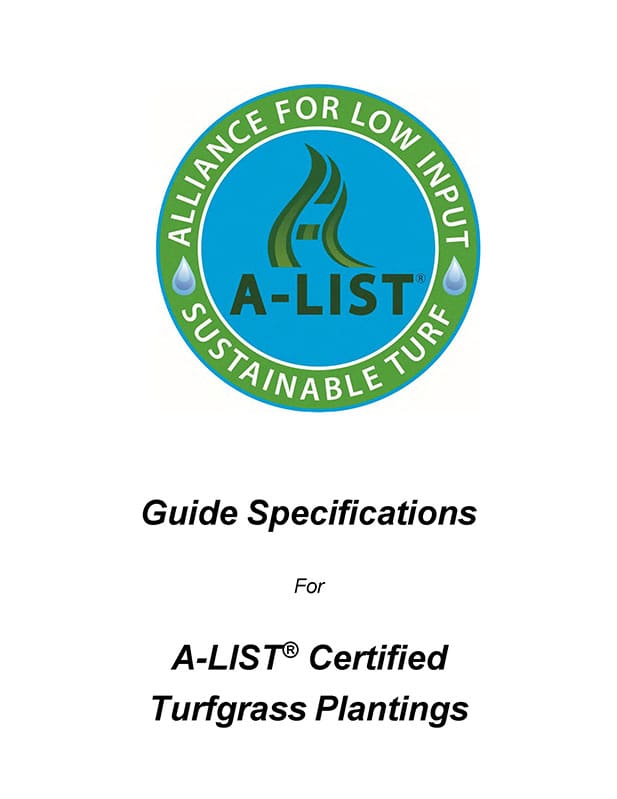 Cover page of A-List Specifications